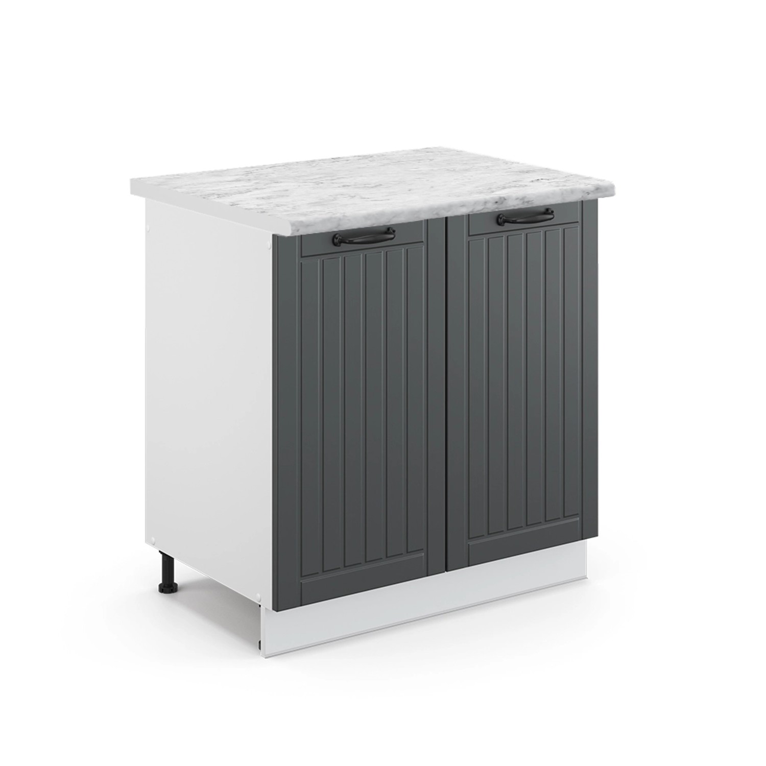 Vicco Eckunterschrank R-Line Küchen Eckschrank Beton/Weiß 76 cm AP Eiche von Vicco