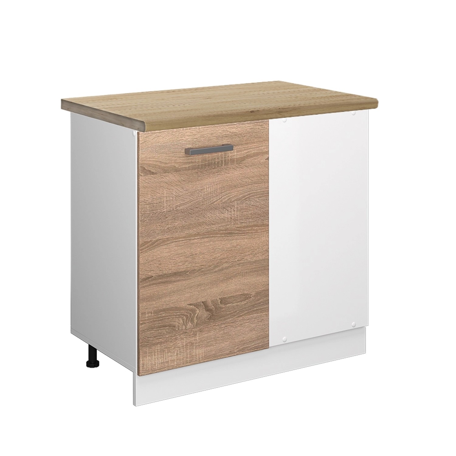 Vicco Eckunterschrank R-Line Küchen Eckschrank Sonoma/Weiß 86 cm AP Eiche von Vicco