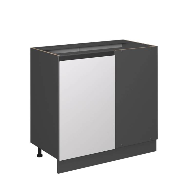 Vicco Eckunterschrank R-Line Weiß/Anthrazit 86 cm J-Shape ohne Arbeitsplatte von Vicco