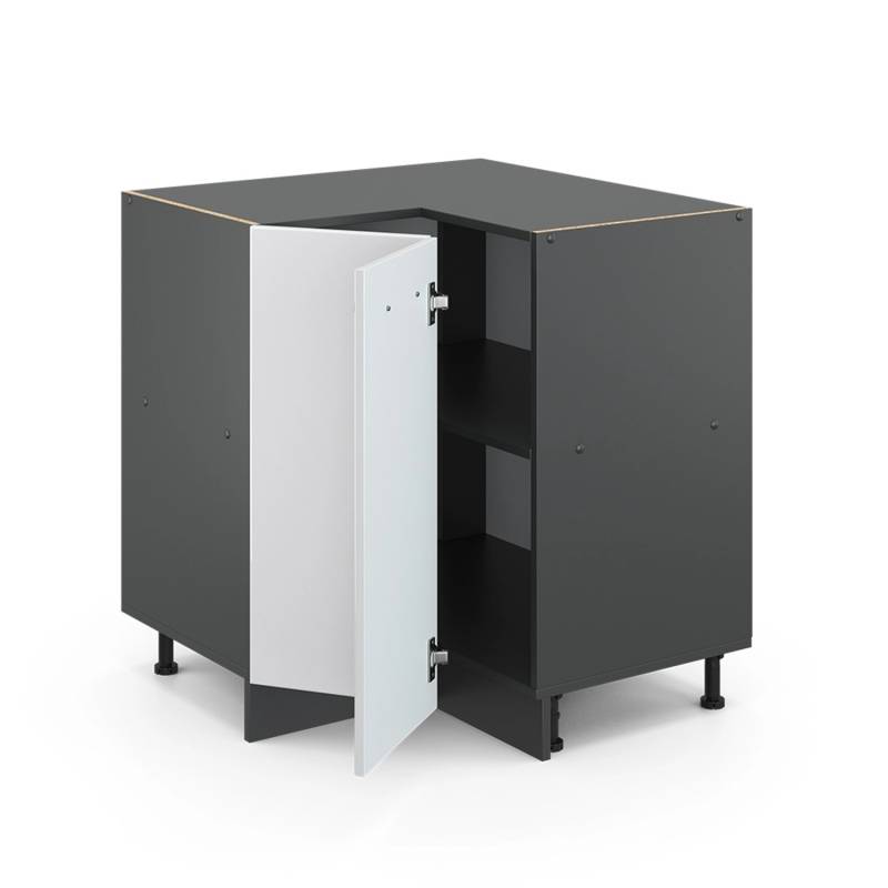 Vicco Eckunterschrank R-Line Weiß Hochglanz/Anthrazit 76 cm AP Eiche von Vicco