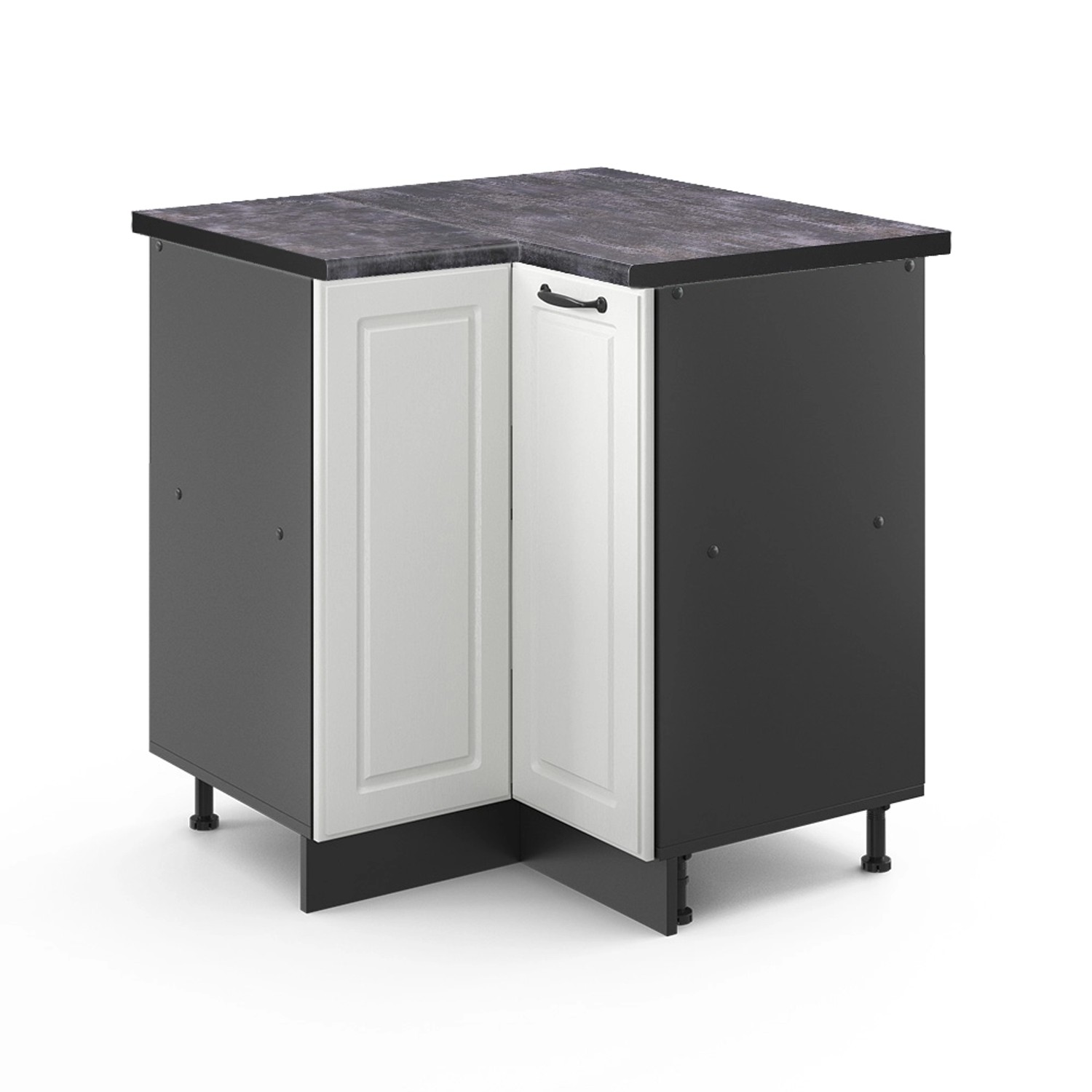 Vicco Eckunterschrank R-Line Weiß Landhaus/Anthrazit 76 cm AP Anthrazit Vicco Eckunterschrank R-Line Weiß Landhaus/Anthrazit 76 cm AP Anthrazit von Vicco