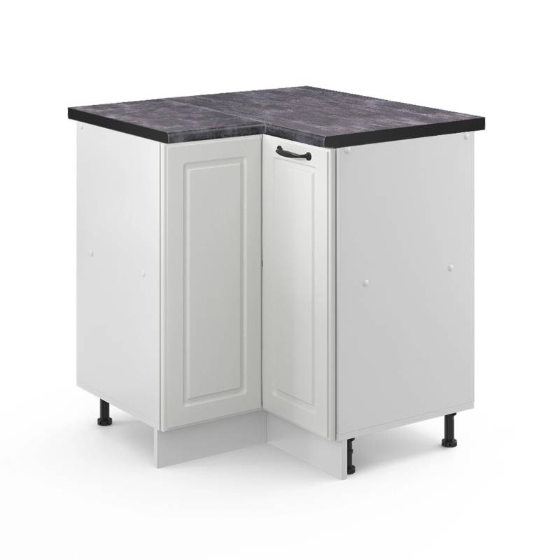 Vicco Eckunterschrank R-Line Weiß Landhaus/Weiß 76 cm AP Anthrazit Vicco Eckunterschrank R-Line Weiß Landhaus/Weiß 76 cm AP Anthrazit von Vicco