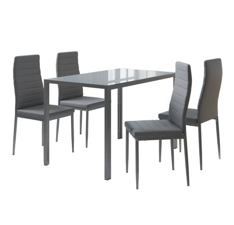 Vicco Essgruppe Grand, Grau, 120 x 75 cm 4er Set von Vicco