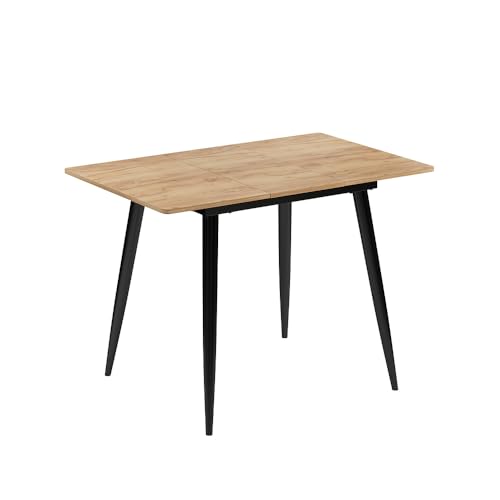 Vicco Esstisch Beaver, Schwarz/Goldkraft Eiche, 80 x 70 cm ausziehbar von Vicco