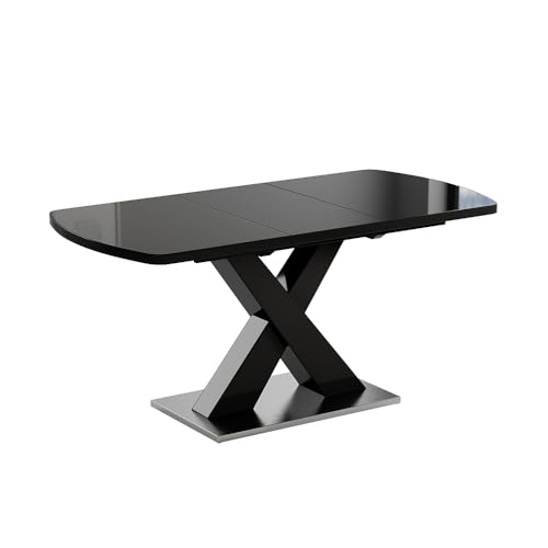 Vicco Esstisch Chinto, ausziehbarer Esszimmertisch, Schwarz, 120 x 80 cm ausziehbar von Vicco
