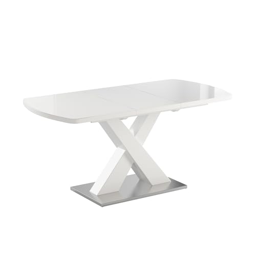 Vicco Esstisch Chinto, ausziehbarer Esszimmertisch, Weiß, 120 x 80 cm ausziehbar von Vicco