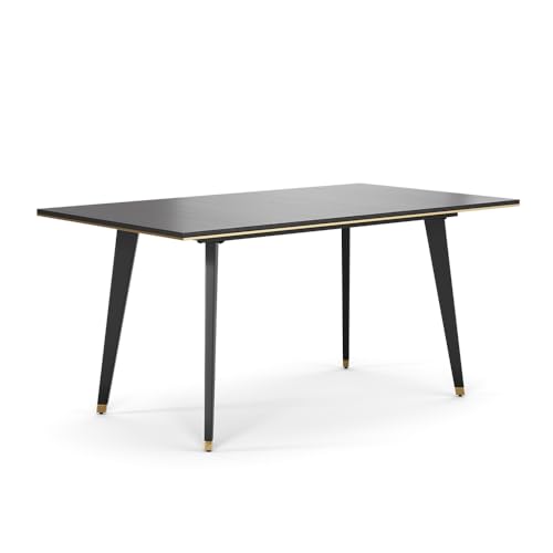 Vicco Esstisch Goldamo, ausziehbarer Esszimmertisch, Schwarz, 200 x 90 cm Ausziehbar von Vicco