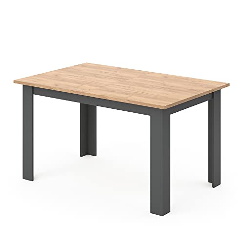 Vicco Esstisch Karlos, Tisch für das Esszimmer, Goldkraft Eiche/Anthrazit, 140 x 90 cm von Vicco