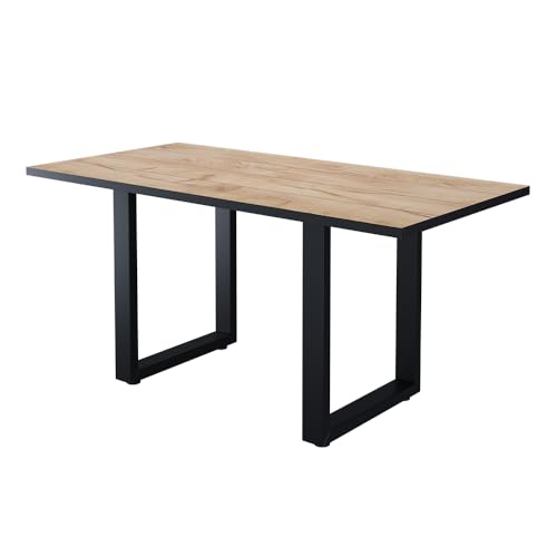 Vicco Esstisch Livorno, Schwarz/Goldkraft Eiche, 160 x 80 cm von Vicco