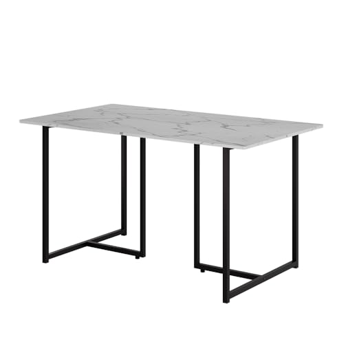 Vicco Esstisch Merido, Schwarz/Marmor-Weiß, 140 x 80 cm von Vicco