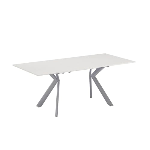 Vicco Esstisch Trill, ausziehbarer Esszimmertisch, Weiß/Grau, 140 x 90 cm ausziehbar von Vicco