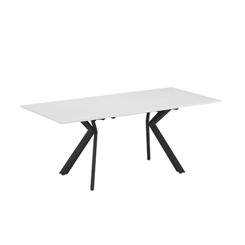 Vicco Esstisch Trill, ausziehbarer Esszimmertisch, Weiß/Schwarz, 140 x 90 cm ausziehbar von Vicco