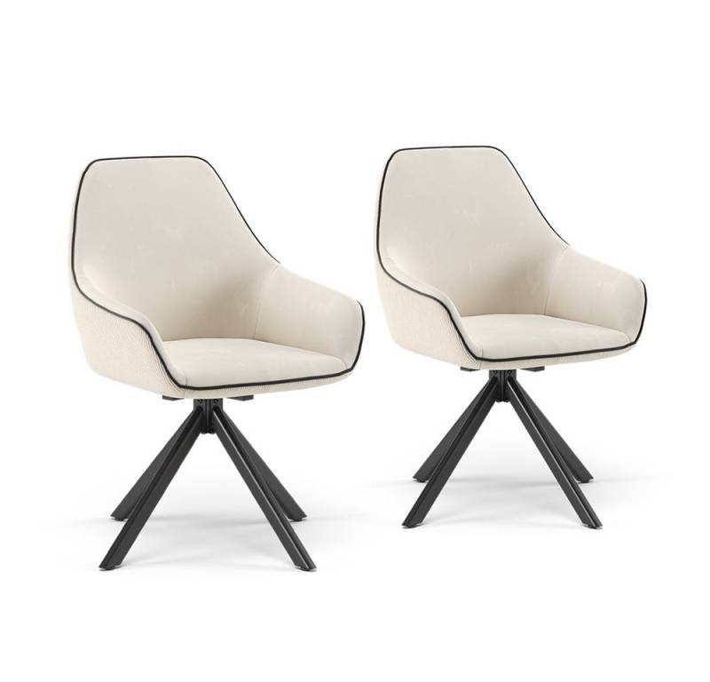 Vicco Esszimmerstuhl Eleganza, Beige, 2er Set von Vicco