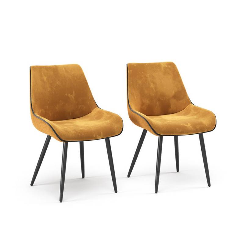 Vicco Esszimmerstuhl Eleganza, Gelb, 2er Set von Vicco