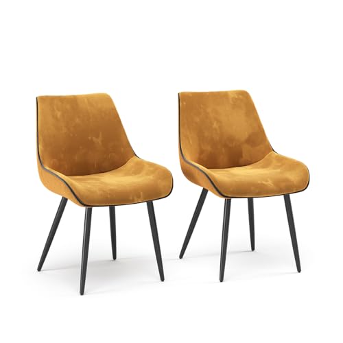 Vicco Esszimmerstuhl Eleganza, Stuhl, Gelb, 2er Set von Vicco