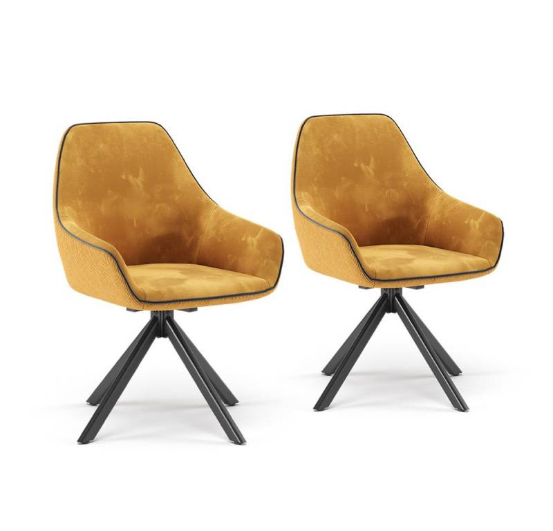 Vicco Esszimmerstuhl Eleganza, Gelb, 2er Set von Vicco