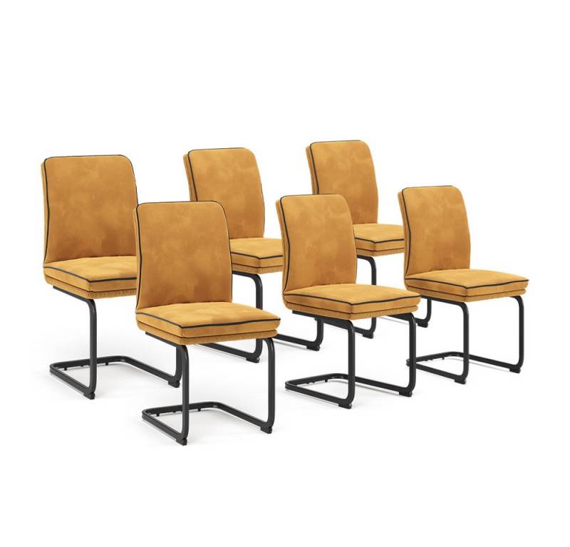 Vicco Esszimmerstuhl Eleganza, Gelb, 6er Set von Vicco