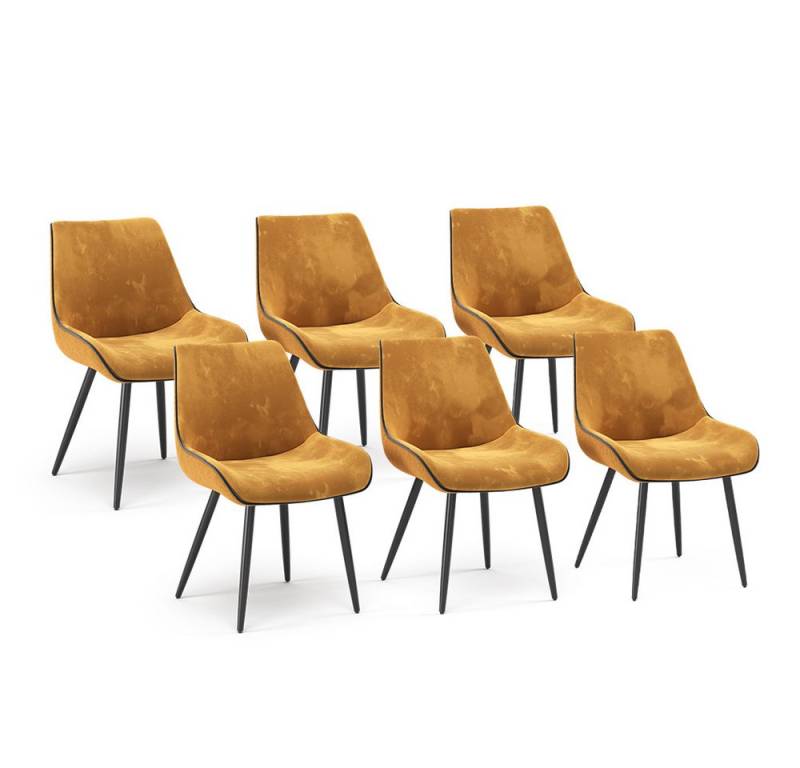 Vicco Esszimmerstuhl Eleganza, Gelb, 6er Set von Vicco