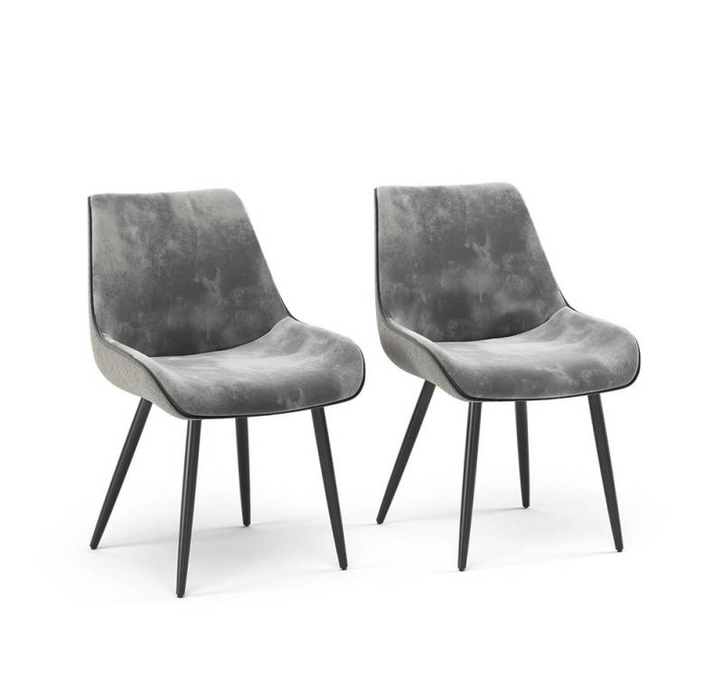 Vicco Esszimmerstuhl Eleganza, Grau, 2er Set von Vicco