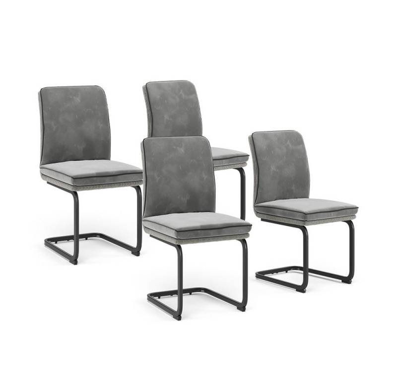 Vicco Esszimmerstuhl Eleganza, Grau, 4er Set von Vicco