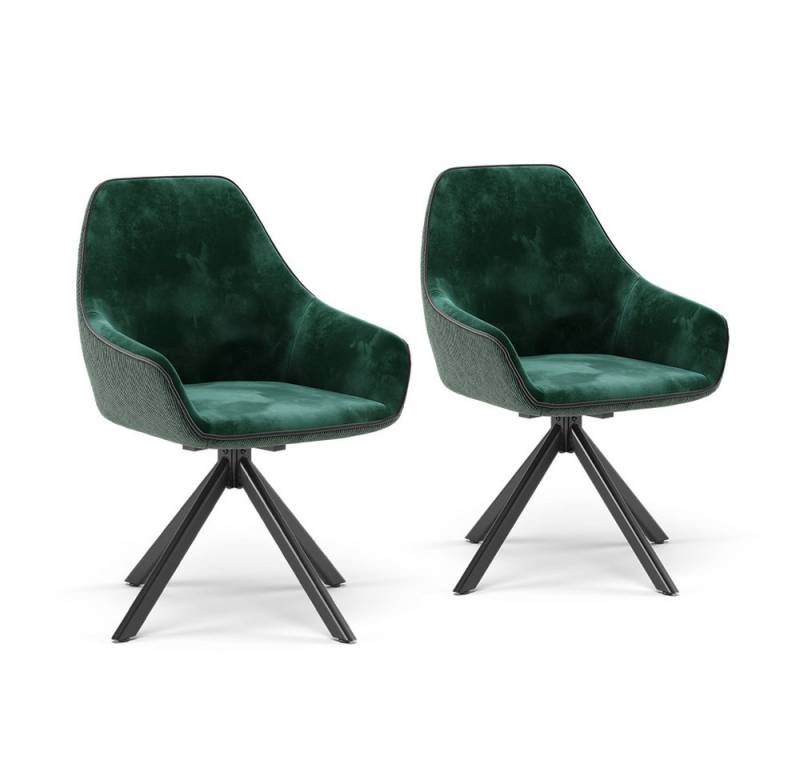 Vicco Esszimmerstuhl Eleganza, Grün, 2er Set von Vicco