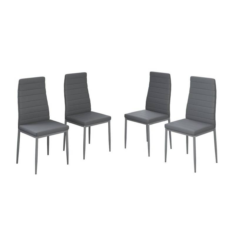 Vicco Esszimmerstuhl Grand, Grau, 42.5 x 48 cm 4er Set (4-er Set) von Vicco