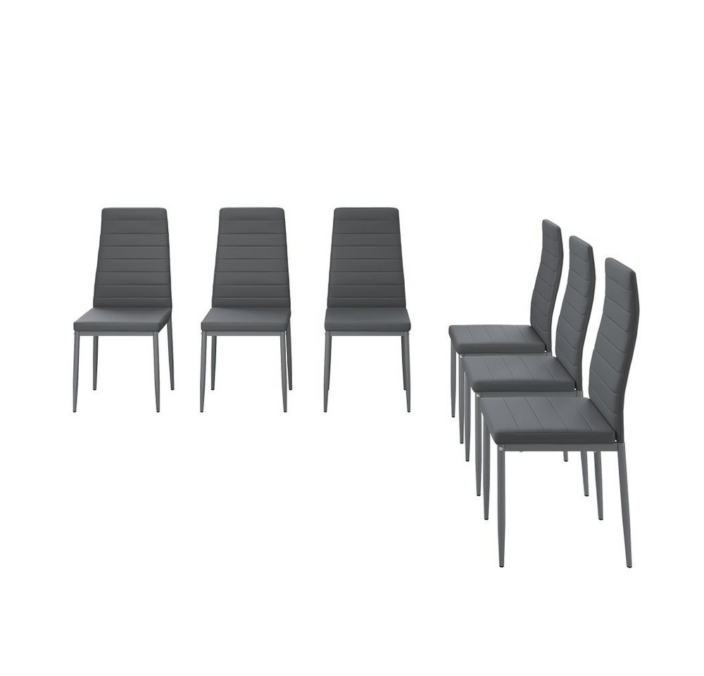 Vicco Esszimmerstuhl Grand, Grau, 42.5 x 48 cm 6er Set (6-er Set) von Vicco