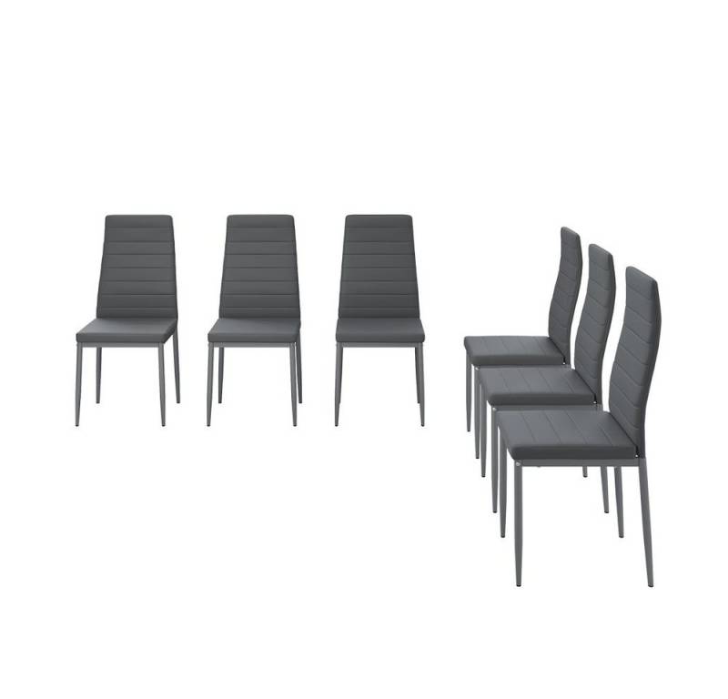 Vicco Esszimmerstuhl Grand, Grau, 42.5 x 48 cm 6er Set (6-er Set) von Vicco
