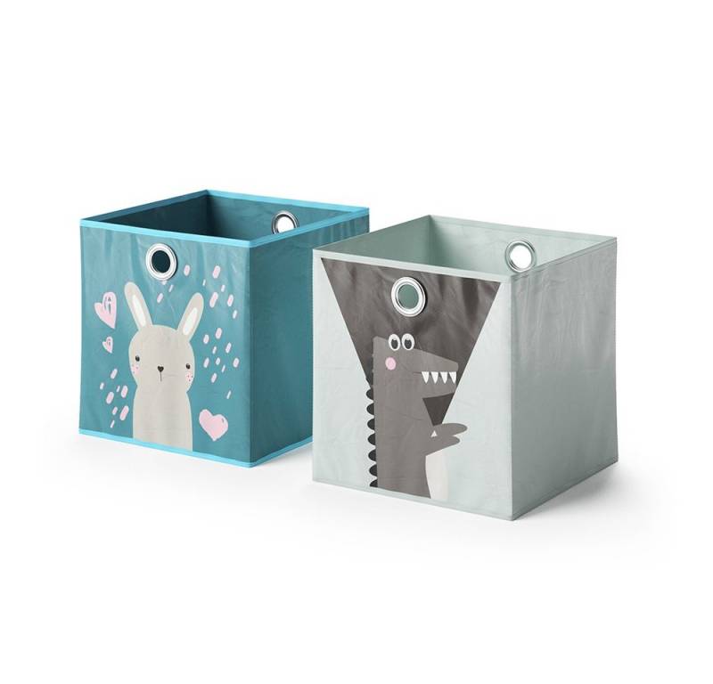 Vicco Faltbox, Blau/Grau, 30 x 30 cm 2er Set von Vicco