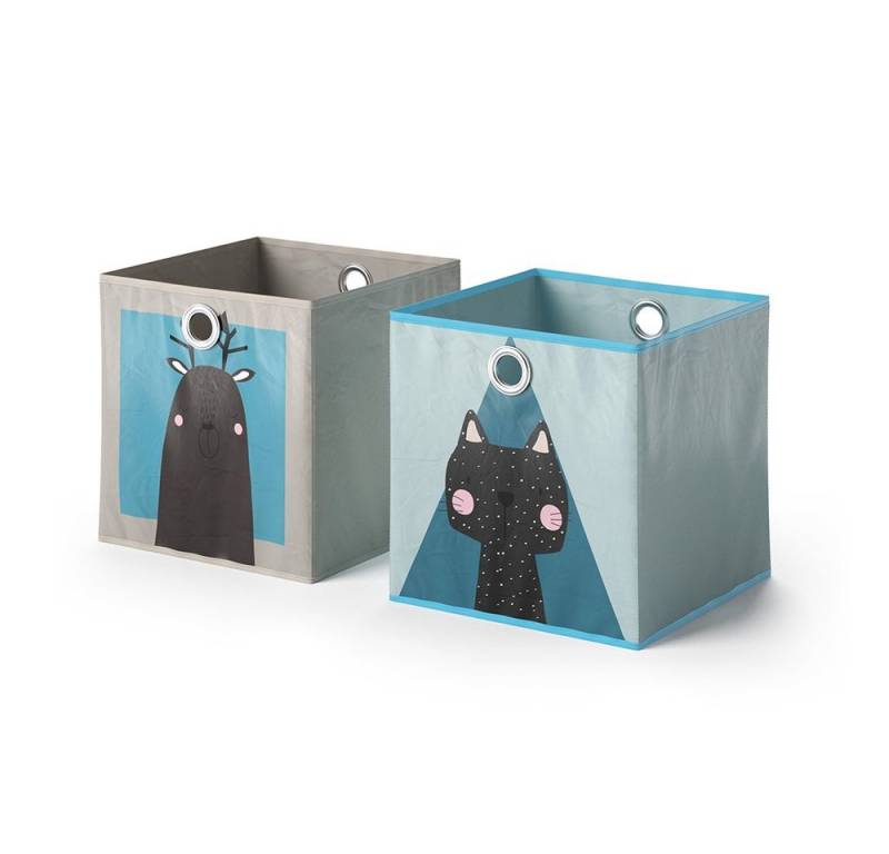 Vicco Faltbox, Grau/Blau, 30 x 30 cm 2er Set von Vicco
