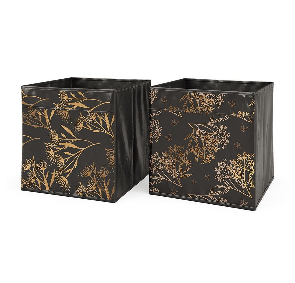Vicco Faltbox, Schwarz/Gold, 30 x 30 cm 2er Set Option1 Vicco Faltbox, Schwarz/Gold, 30 x 30 cm 2er Set Option1 von Vicco