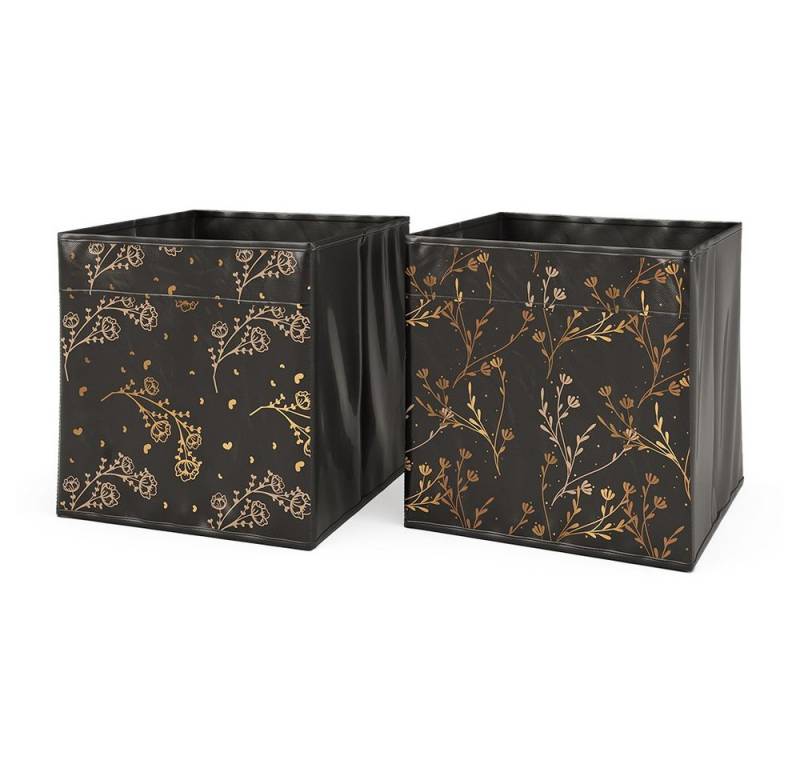 Vicco Faltbox, Schwarz/Gold, 30 x 30 cm 2er Set Option2 von Vicco