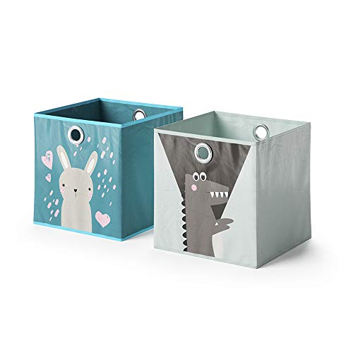 Vicco Faltbox 30x30, Regalbox für Kinder, Blau/Grau, 30 x 30 cm 2er Set von Vicco