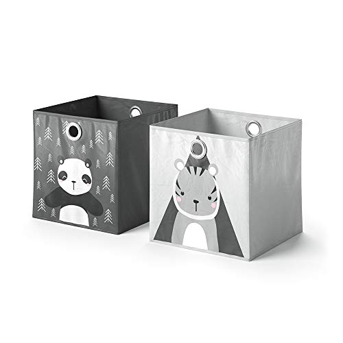 Vicco Faltbox 30x30, Regalbox für Kinder, Grau, 30 x 30 cm 2er Set von Vicco