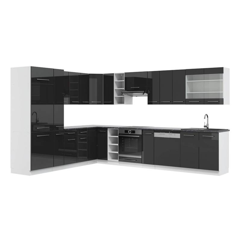 Vicco Fame-Line Eckküche Anthrazit Hochglanz/Weiß 347 x 257 cm AP Anthrazit von Vicco
