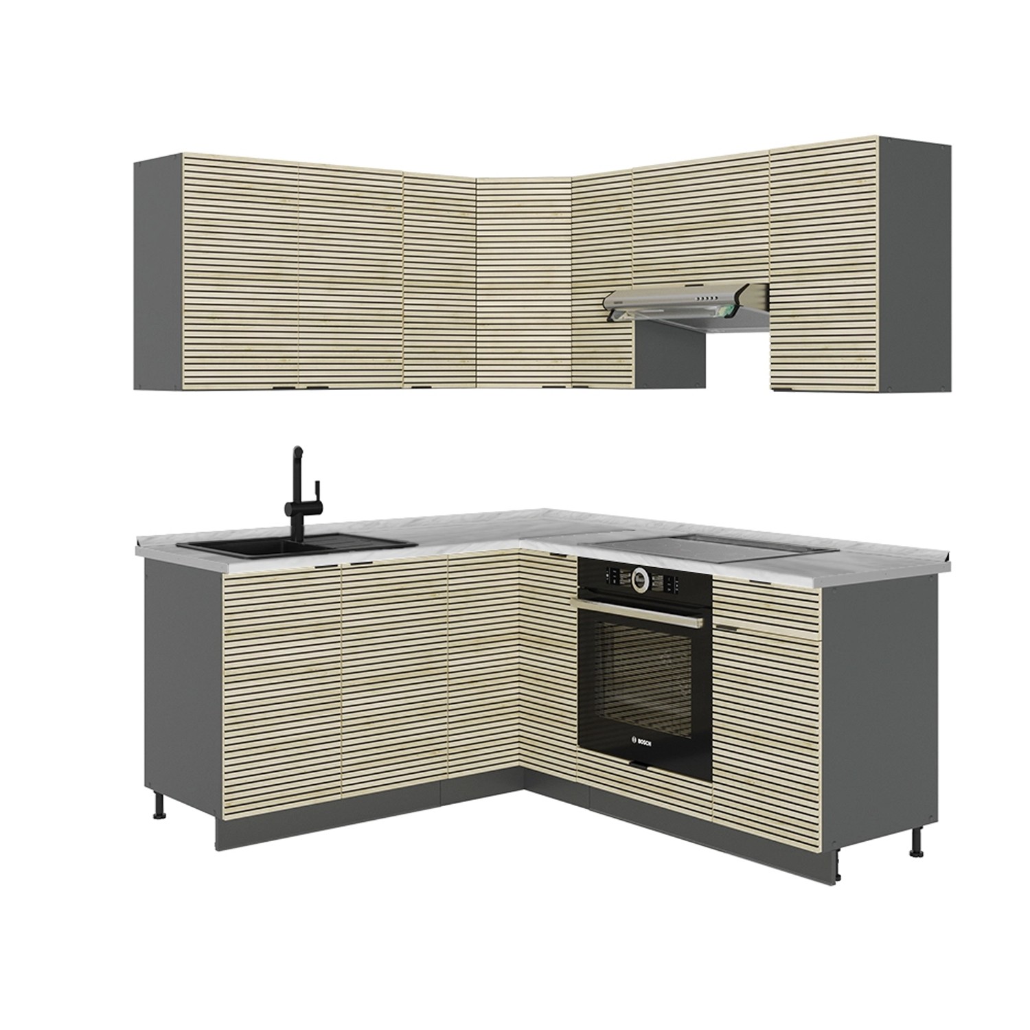 Vicco Fame-Line Eckküche Eiche Paneel/Anthrazit 160 x 190 cm AP Marmor Vicco Fame-Line Eckküche Eiche Paneel/Anthrazit 160 x 190 cm AP Marmor von Vicco