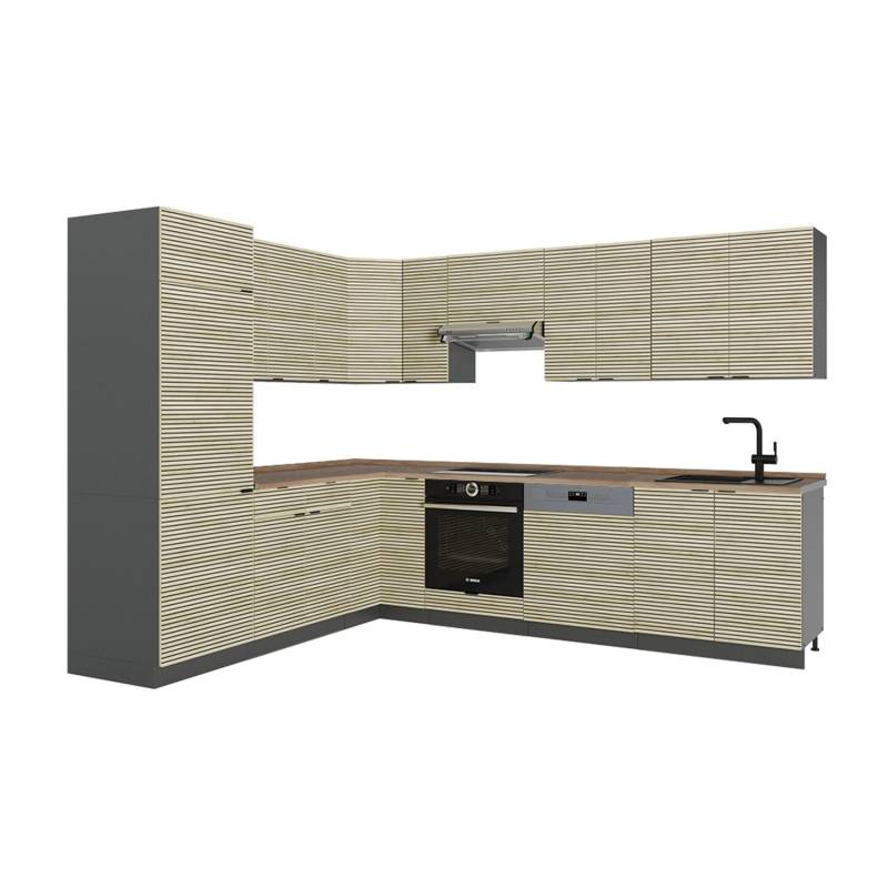 Vicco Fame-Line Eckküche Eiche Paneel/Anthrazit 227 x 287 cm AP Eiche von Vicco