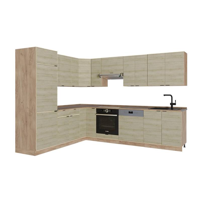 Vicco Fame-Line Eckküche Eiche Paneel/Goldkraft Eiche 227 x 287 cm AP Eiche von Vicco