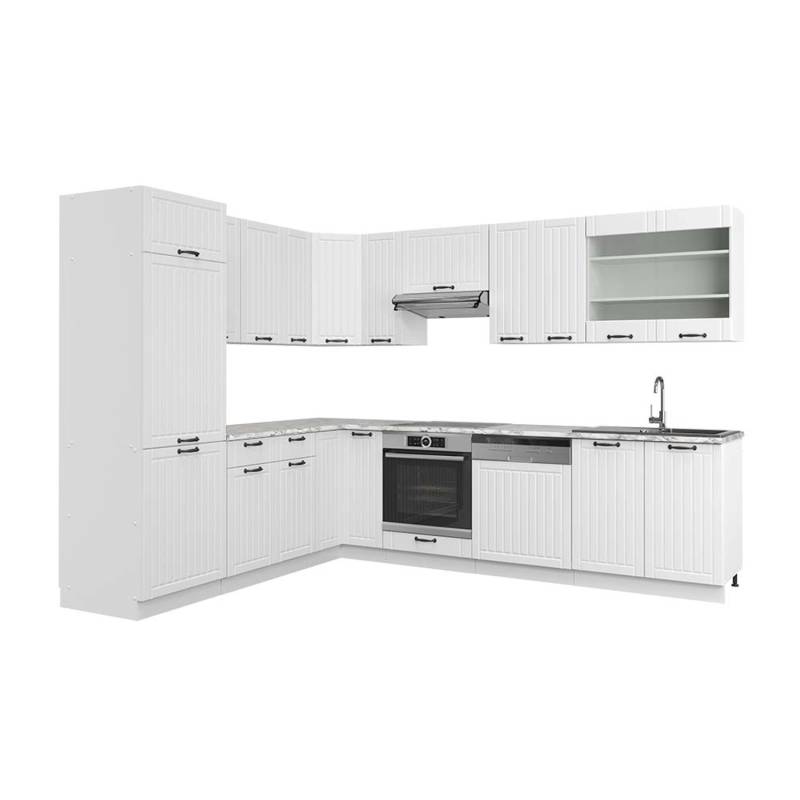 Vicco Fame-Line Eckküche Weiß Landhaus/Weiß 227 x 287 cm AP Marmor von Vicco