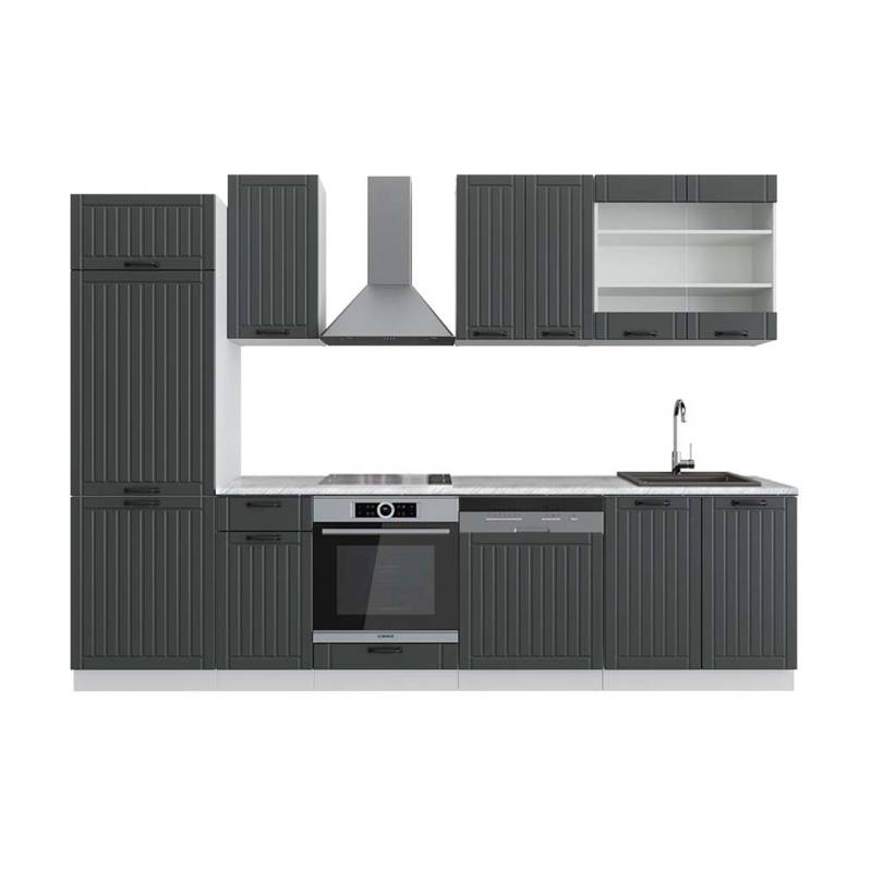 Vicco Fame-Line Küchenzeile Anthrazit Landhaus/Weiß 300 cm AP Marmor Vicco Fame-Line Küchenzeile Anthrazit Landhaus/Weiß 300 cm AP Marmor von Vicco