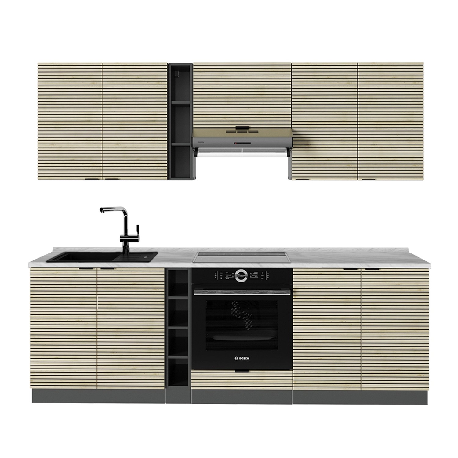 Vicco Fame-Line Küchenzeile Eiche Paneel/Anthrazit 235 cm AP Marmor Vicco Fame-Line Küchenzeile Eiche Paneel/Anthrazit 235 cm AP Marmor von Vicco