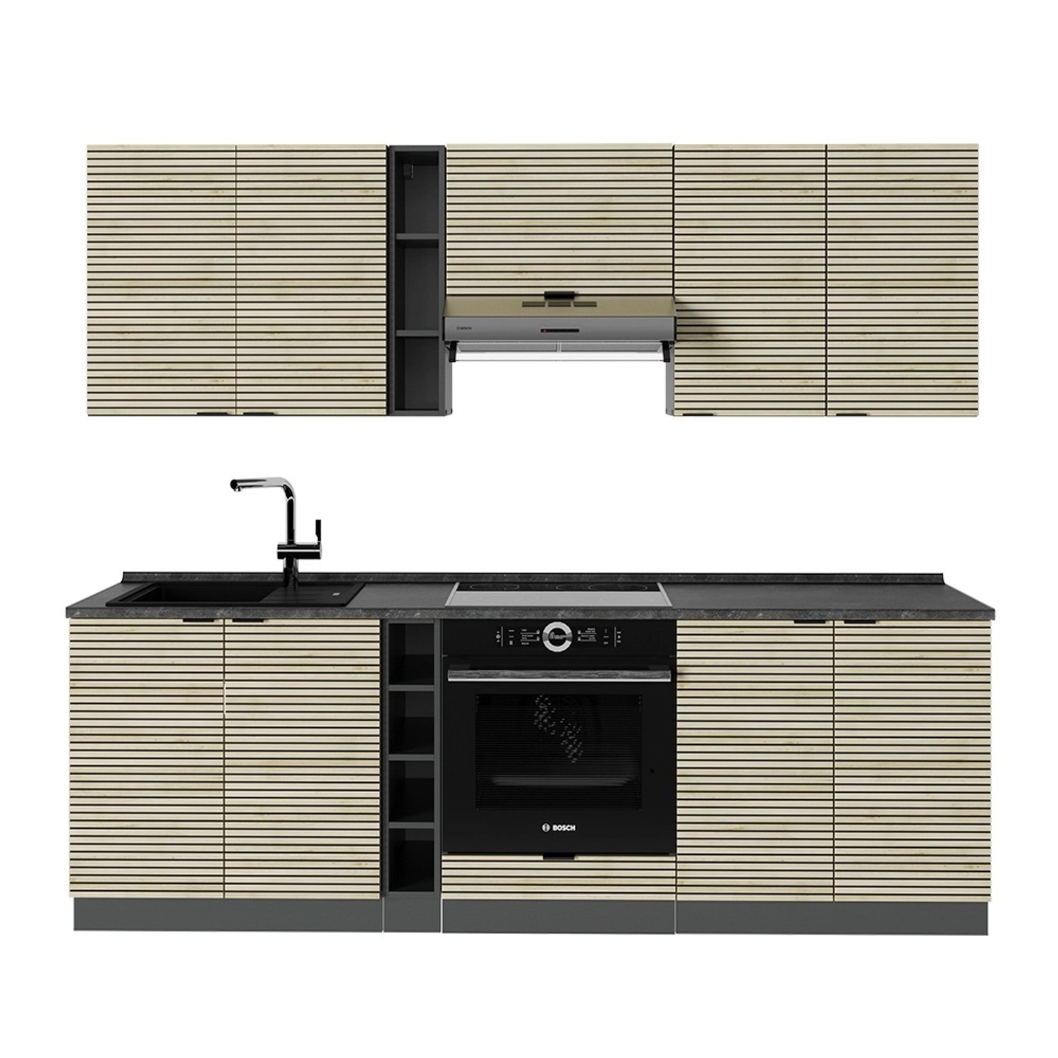 Vicco Fame-Line Küchenzeile Eiche Paneel/Anthrazit 235 cm ohne Arbeitsplatte Vicco Fame-Line Küchenzeile Eiche Paneel/Anthrazit 235 cm ohne Arbeitsplatte von Vicco