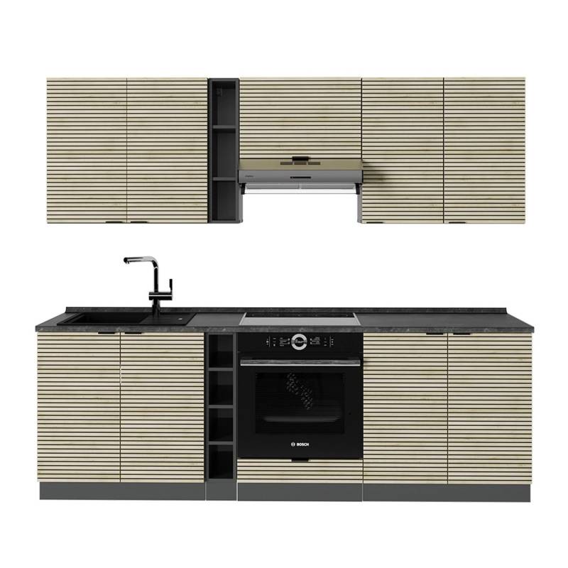 Vicco Fame-Line Küchenzeile Eiche Paneel/Anthrazit 235 cm ohne Arbeitsplatte Vicco Fame-Line Küchenzeile Eiche Paneel/Anthrazit 235 cm ohne Arbeitsplatte von Vicco
