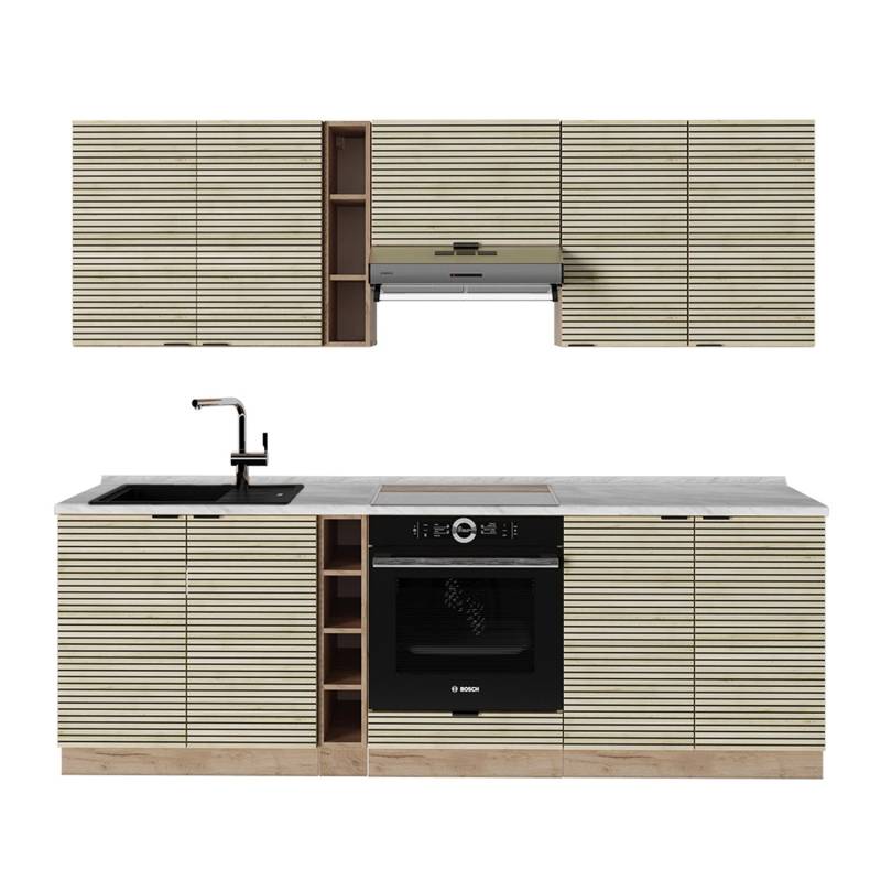 Vicco Fame-Line Küchenzeile Eiche Paneel/Goldkraft Eiche 235 cm AP Marmor Vicco Fame-Line Küchenzeile Eiche Paneel/Goldkraft Eiche 235 cm AP Marmor von Vicco