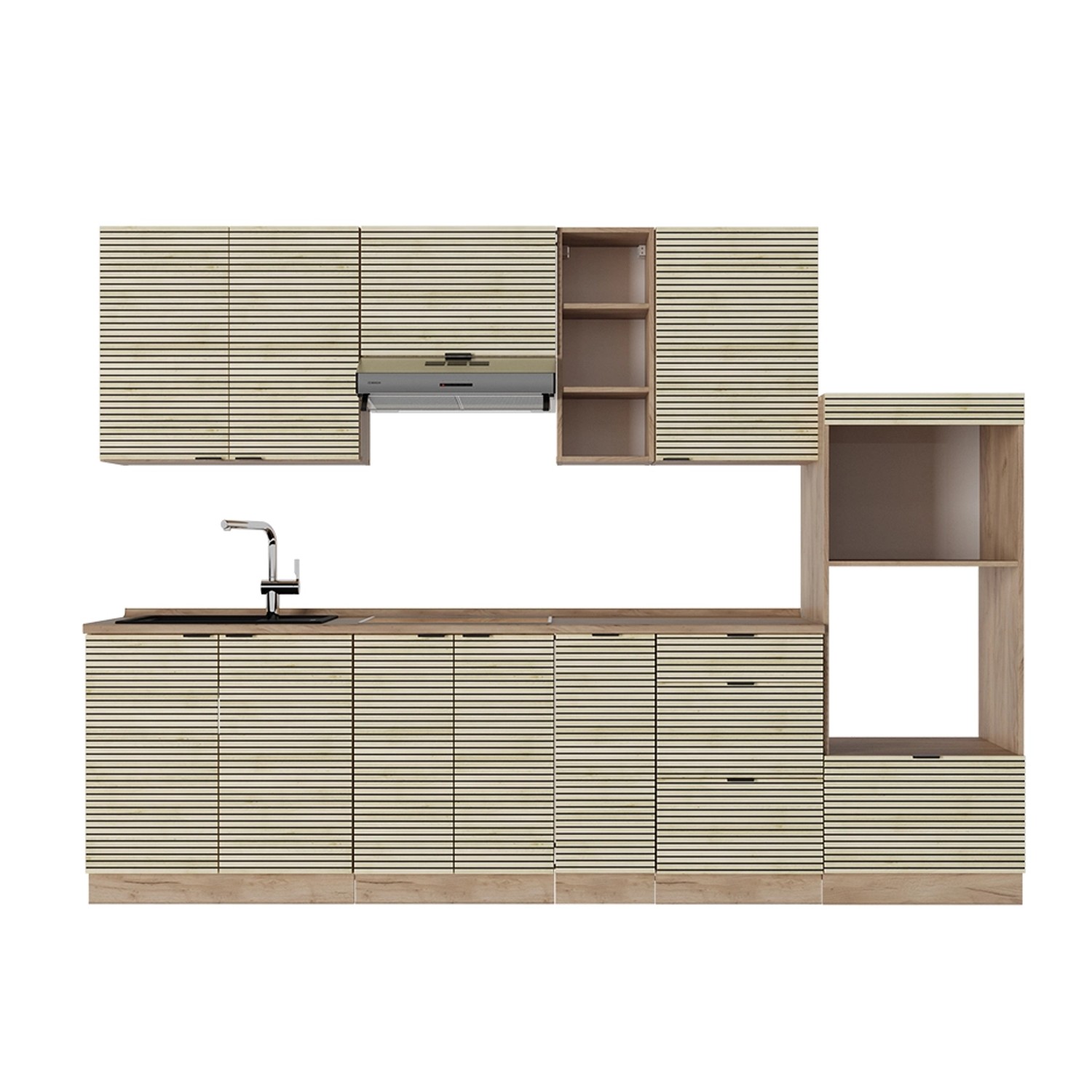 Vicco Fame-Line Küchenzeile Eiche Paneel/Goldkraft Eiche 280 cm AP Eiche Vicco Fame-Line Küchenzeile Eiche Paneel/Goldkraft Eiche 280 cm AP Eiche von Vicco