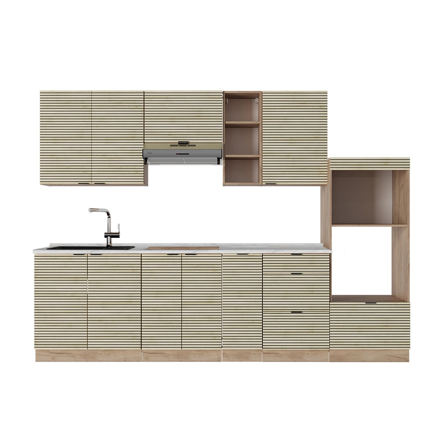 Vicco Fame-Line Küchenzeile Eiche Paneel/Goldkraft Eiche 280 cm AP Marmor Vicco Fame-Line Küchenzeile Eiche Paneel/Goldkraft Eiche 280 cm AP Marmor von Vicco