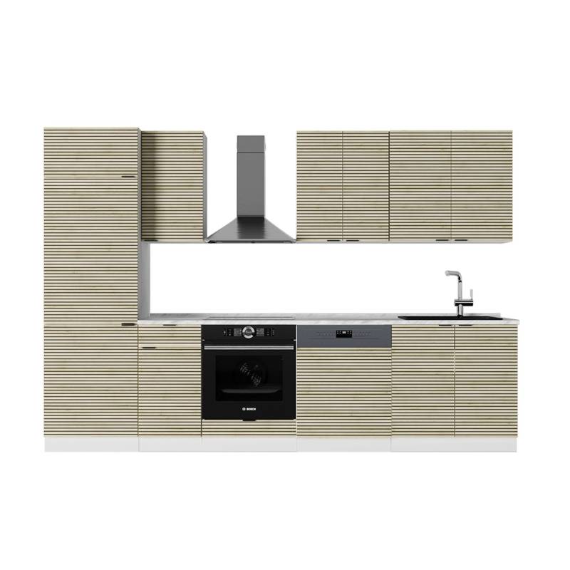 Vicco Fame-Line Küchenzeile Eiche Paneel/Weiß 300 cm AP Marmor Vicco Fame-Line Küchenzeile Eiche Paneel/Weiß 300 cm AP Marmor von Vicco