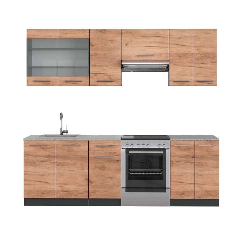 Vicco Fame-Line Küchenzeile Goldkraft Eiche/Anthrazit 240 cm AP Marmor Vicco Fame-Line Küchenzeile Goldkraft Eiche/Anthrazit 240 cm AP Marmor von Vicco
