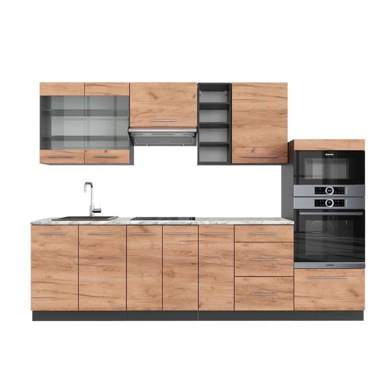 Vicco Fame-Line Küchenzeile Goldkraft Eiche/Anthrazit 280 cm AP Marmor Vicco Fame-Line Küchenzeile Goldkraft Eiche/Anthrazit 280 cm AP Marmor von Vicco
