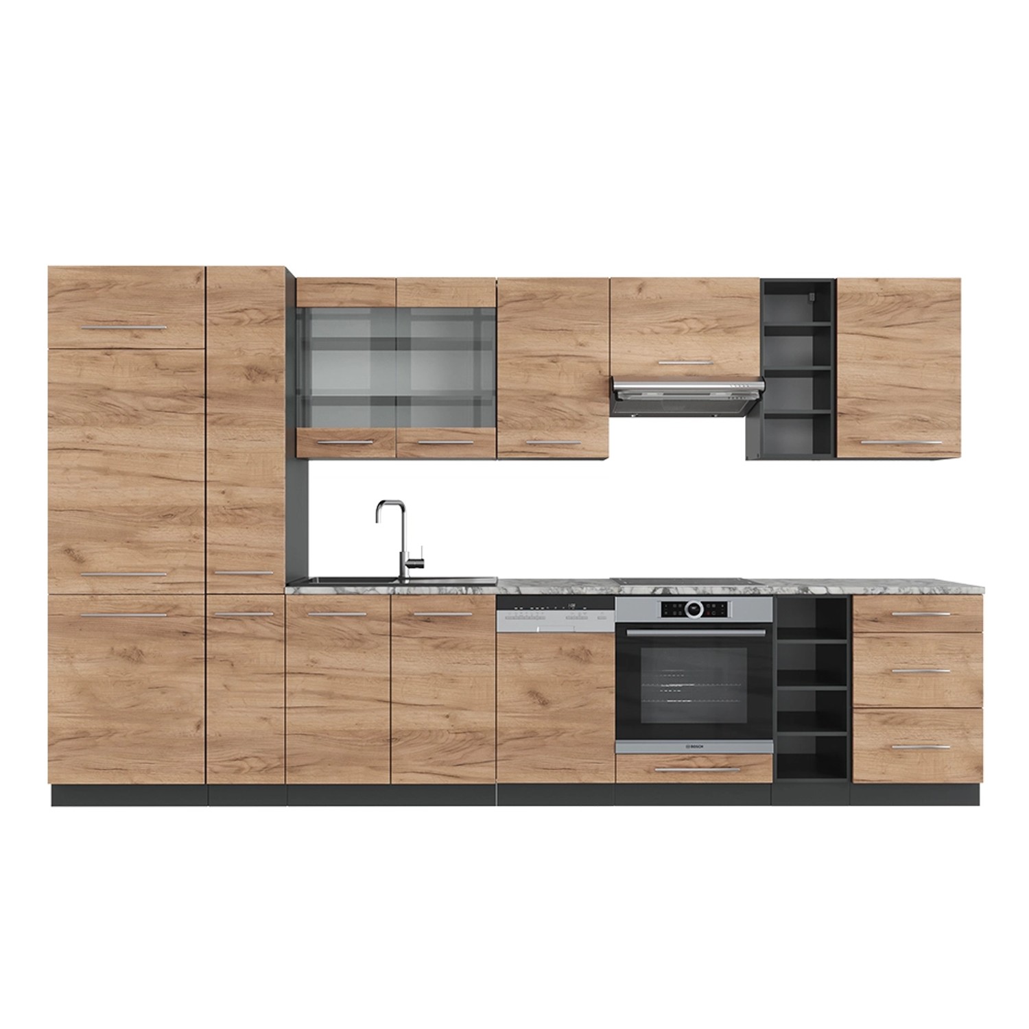 Vicco Fame-Line Küchenzeile Goldkraft Eiche/Anthrazit 355 cm AP Marmor Vicco Fame-Line Küchenzeile Goldkraft Eiche/Anthrazit 355 cm AP Marmor von Vicco